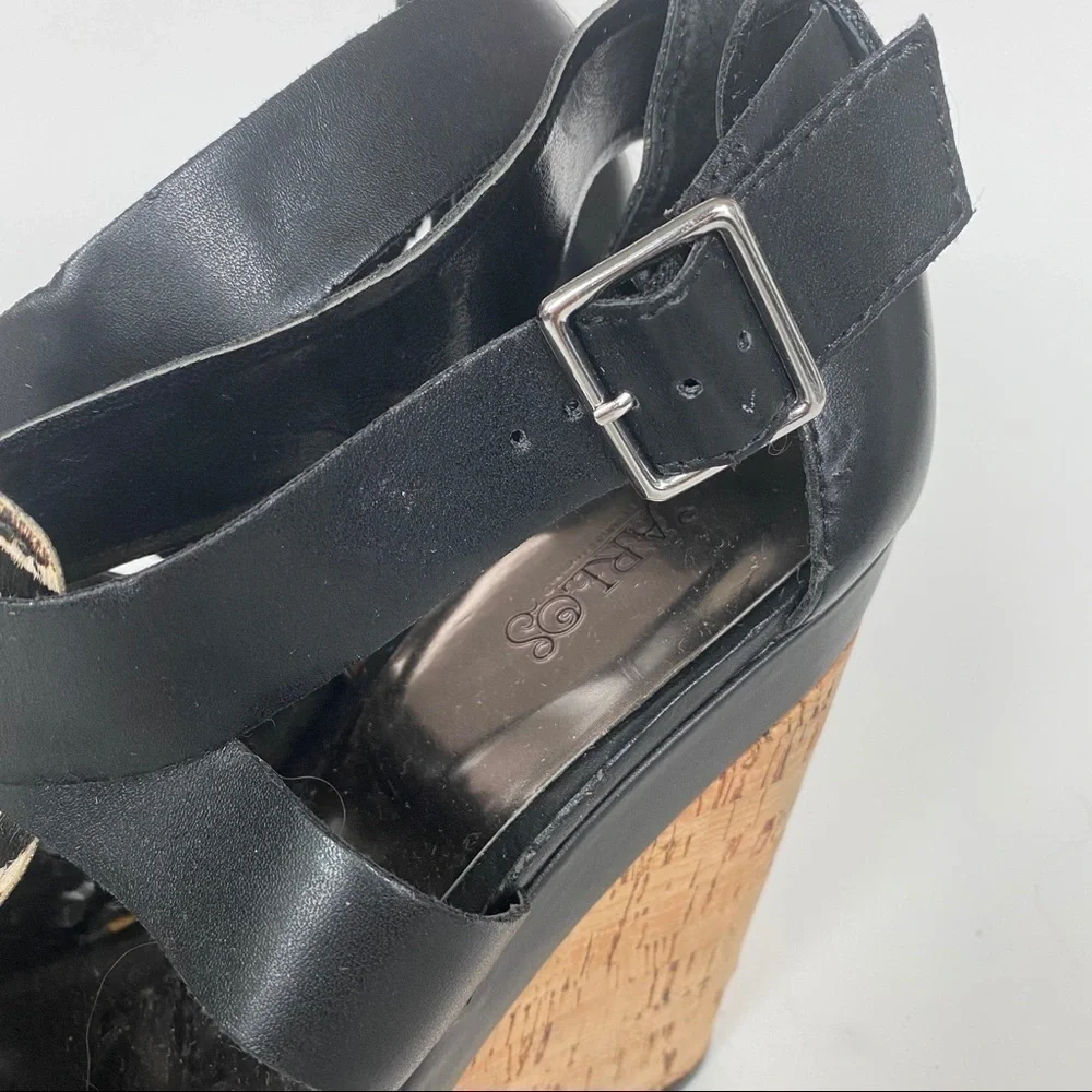 NEW Carlos Santana Zebra Wedge Sandals | 10